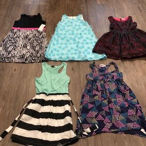 5 girl fancy and casual dresses.